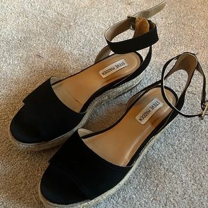 Black Suede Steve Madden Platform Sandals
